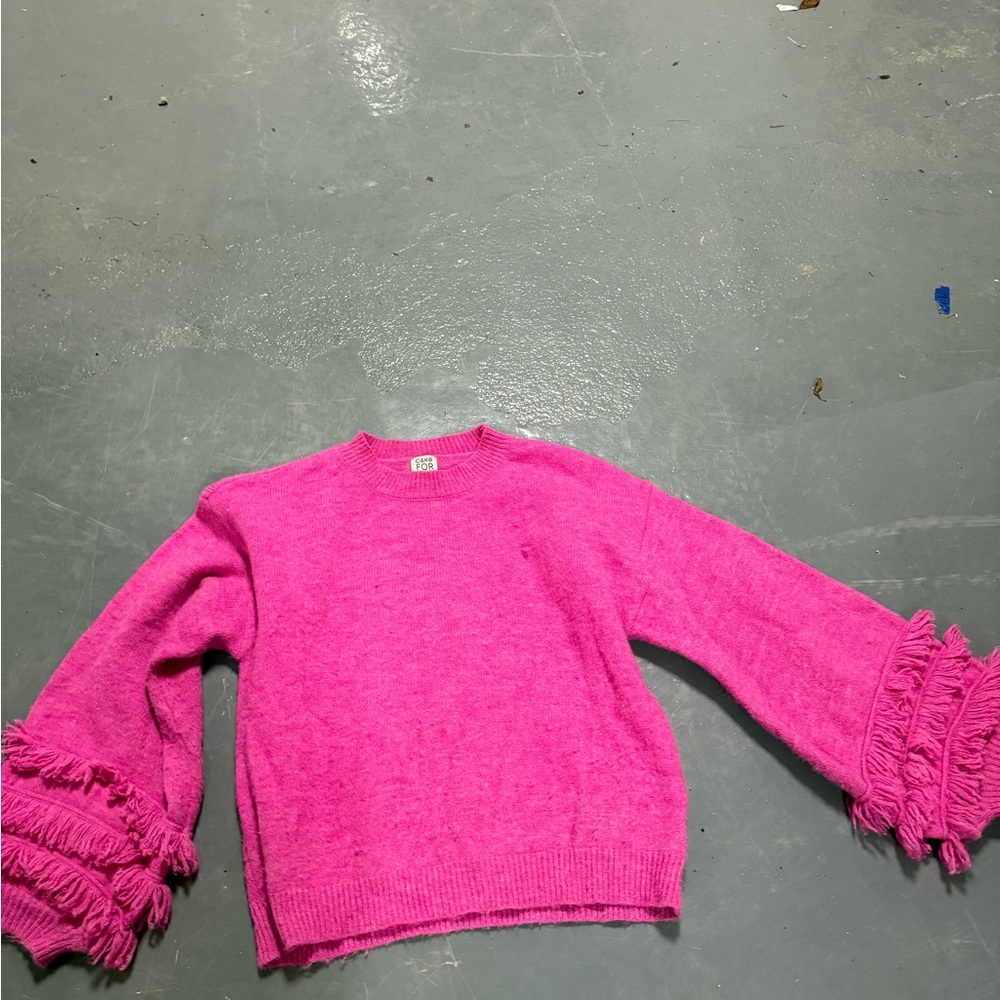 GUC Pink Sweater with Ruffle Sleeves